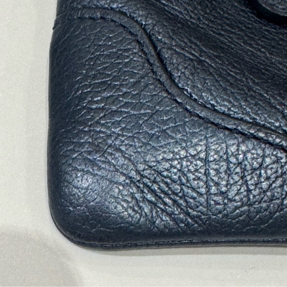 Coach Mickie Blue Metallic Leather Purse Wristlet EUC - Picture 3 of 11